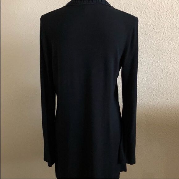 Chicos Rufflled Trim Tie Cardigan in Black size 3 or L - Picture 5 of 9